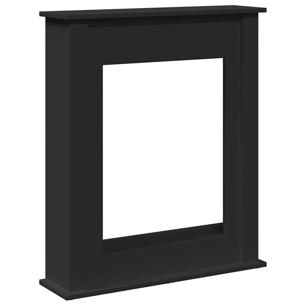 forsats til pejs 75x20x87,5 cm konstrueret træ sort