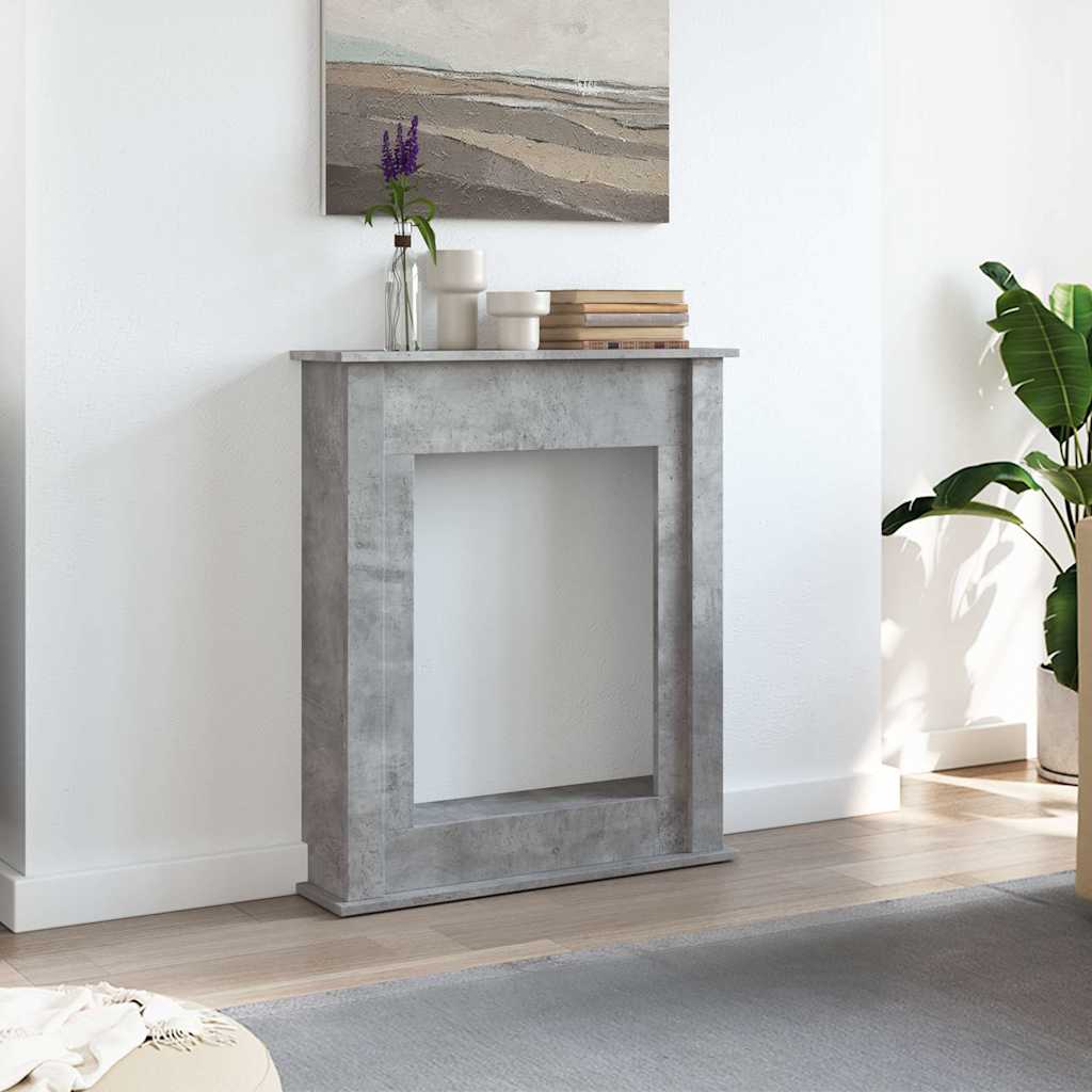 forsats til pejs 75x20x87,5 cm konstrueret træ betongrå