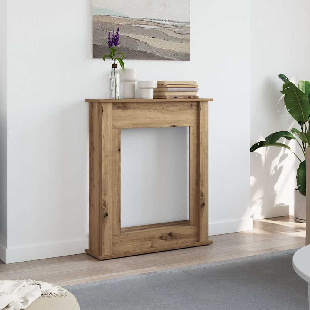 forsats til pejs 75x20x87,5 cm konstrueret træ kunsteg