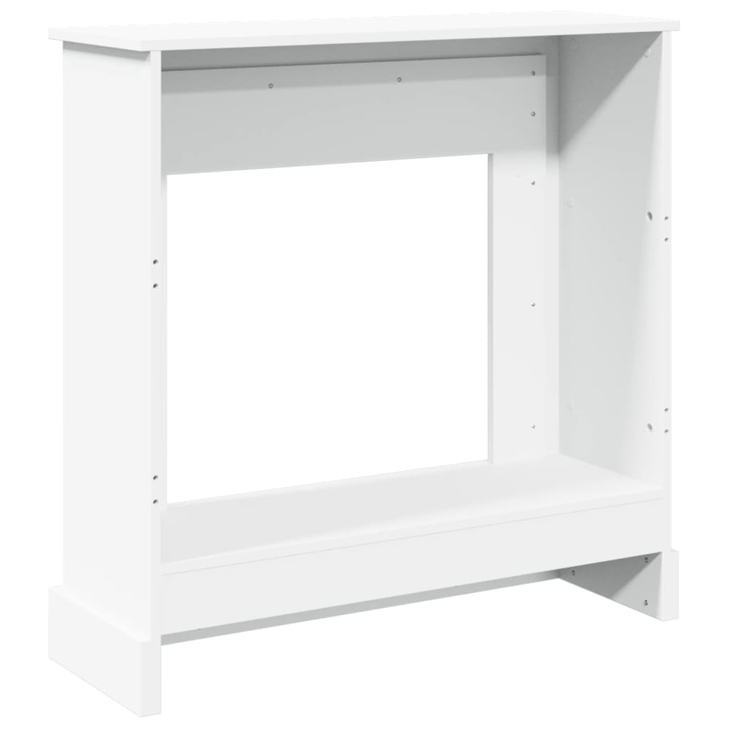 forsats til pejs 90x30x90 cm konstrueret træ hvid