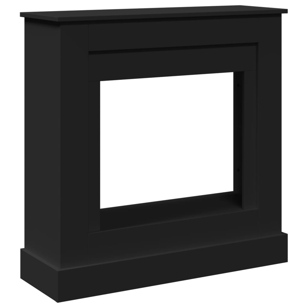forsats til pejs 90x30x90 cm konstrueret træ sort