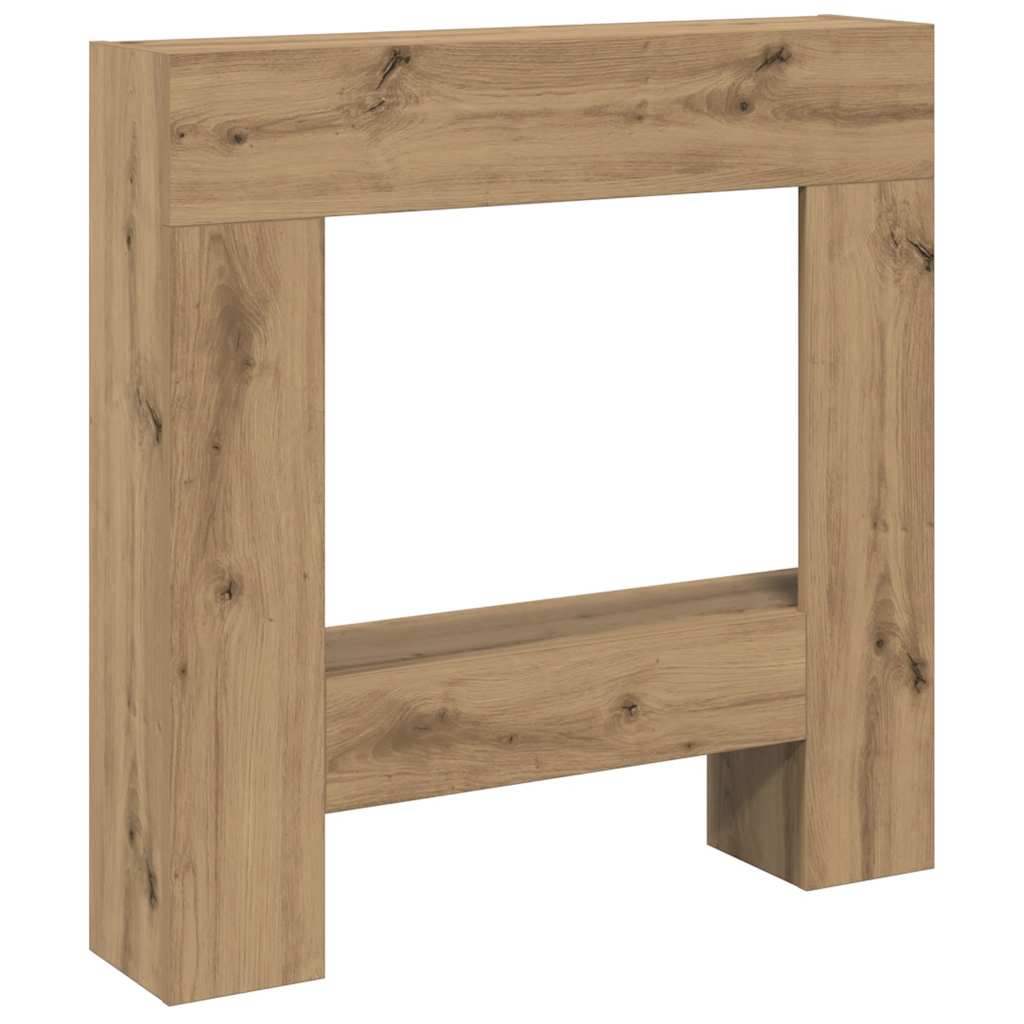 forsats til pejs 81x18x82 cm konstrueret træ kunsteg