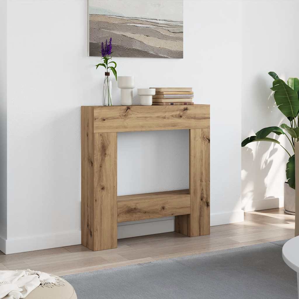 forsats til pejs 81x18x82 cm konstrueret træ kunsteg