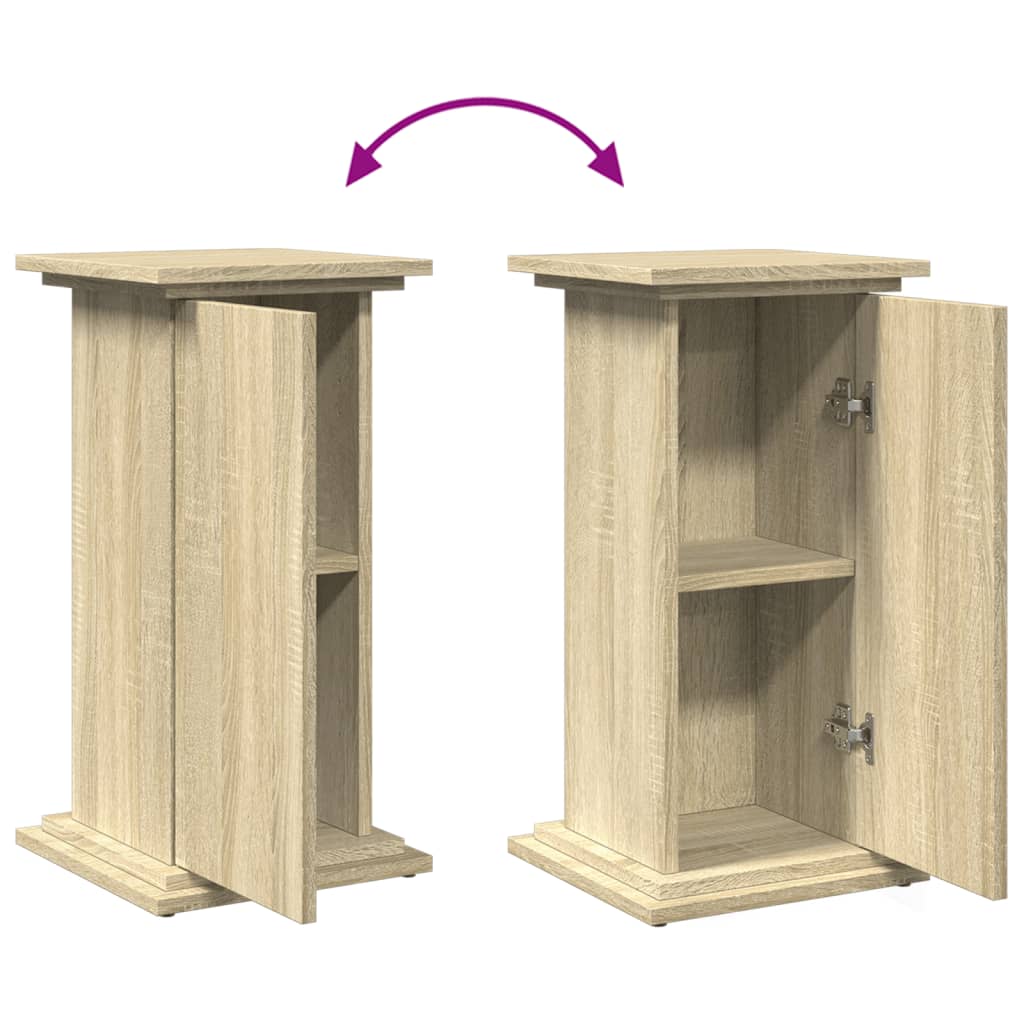 piedestal med opbevaring 31x30x60 cm konstrueret træ sonoma-eg