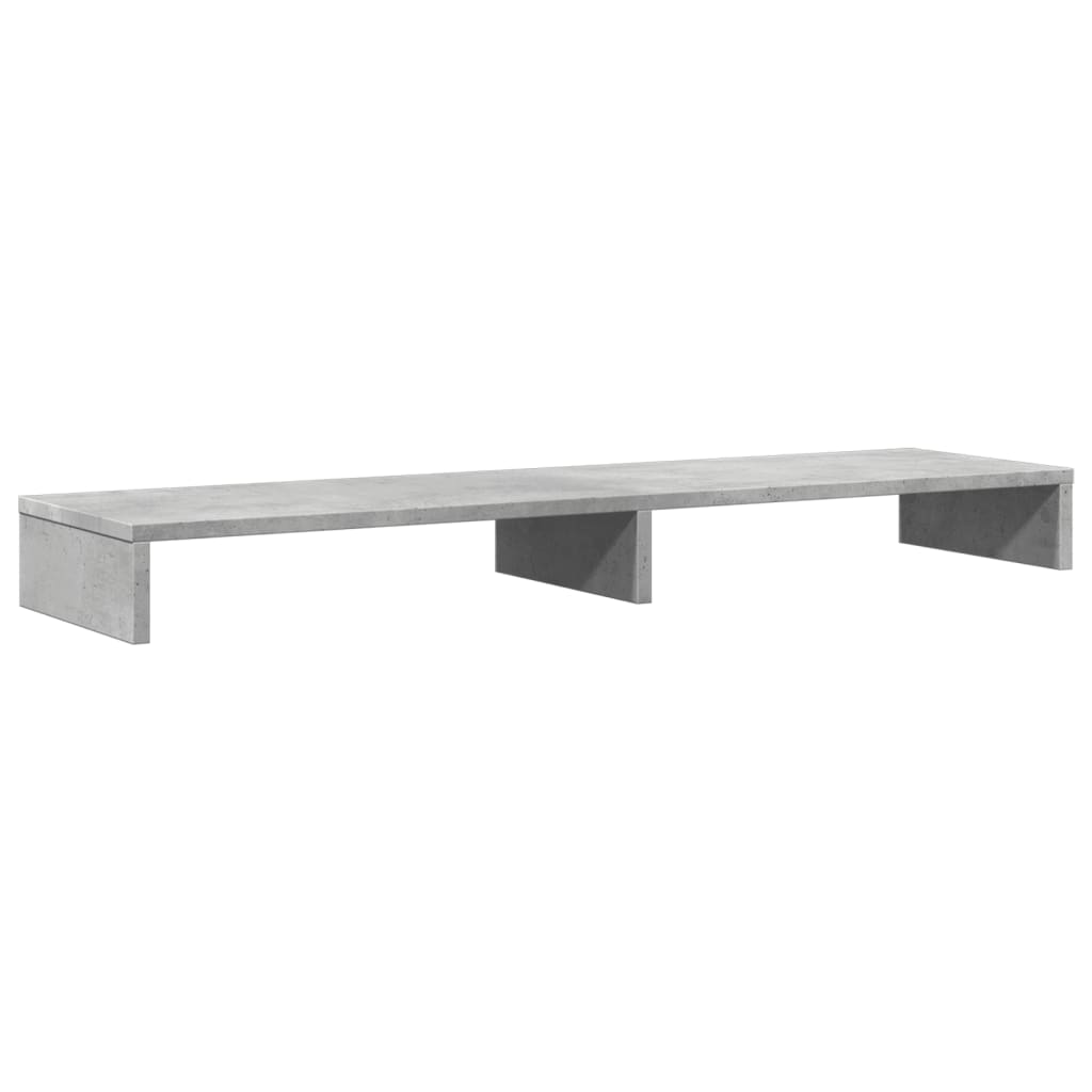 skærmstander 100x27x10 cm konstrueret træ betongrå