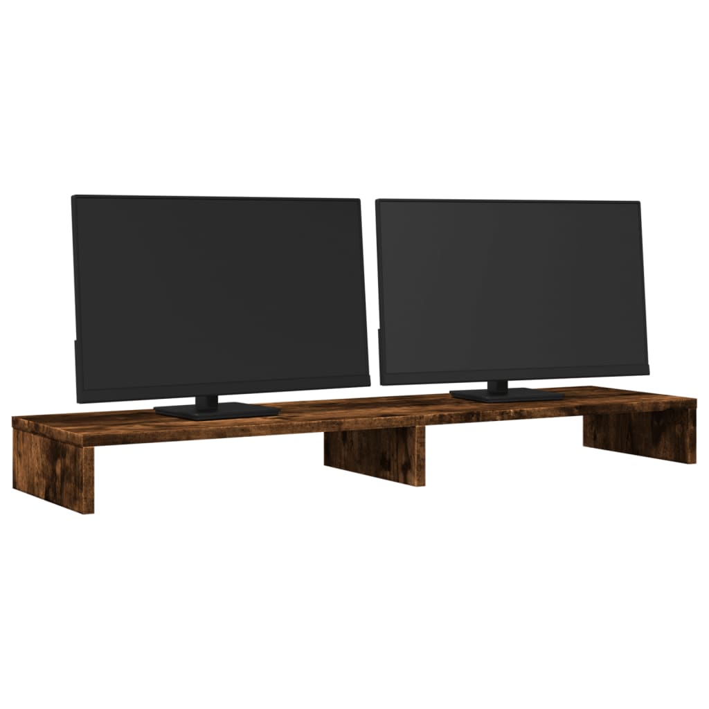 skærmstander 100x27x10 cm konstrueret træ røget egetræsfarve