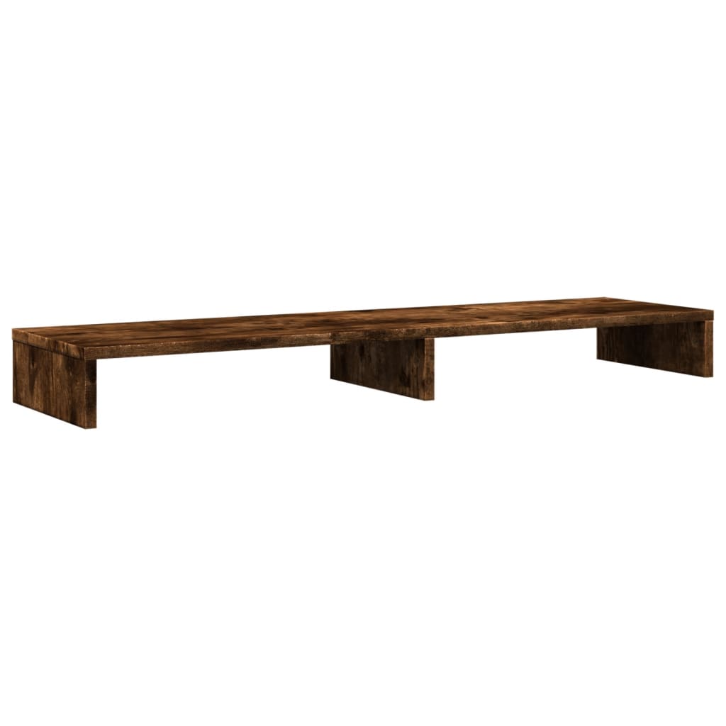 skærmstander 100x27x10 cm konstrueret træ røget egetræsfarve