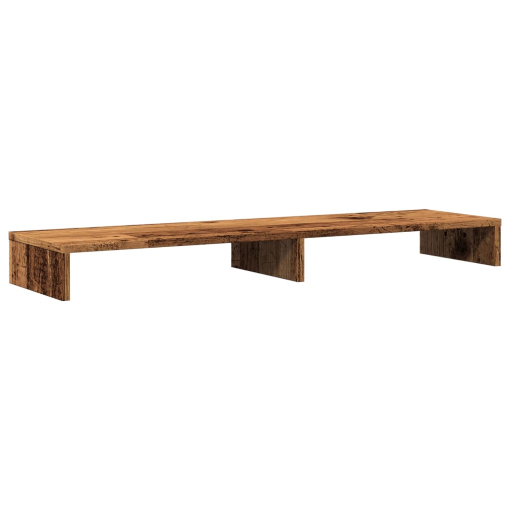skærmholder 100x27x10 cm konstrueret træ gammelt trælook