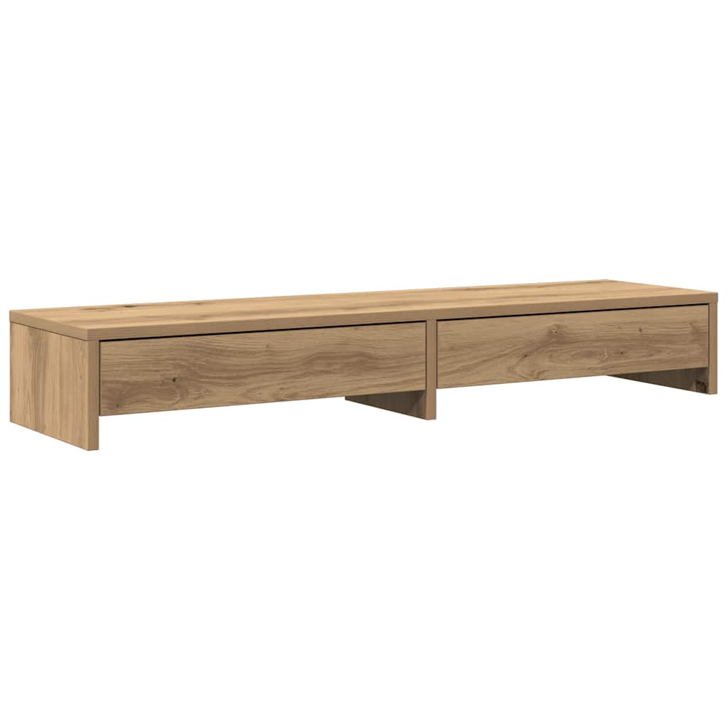 skærmholder med skuffer 100x27x15 cm konstrueret træ kunsteg