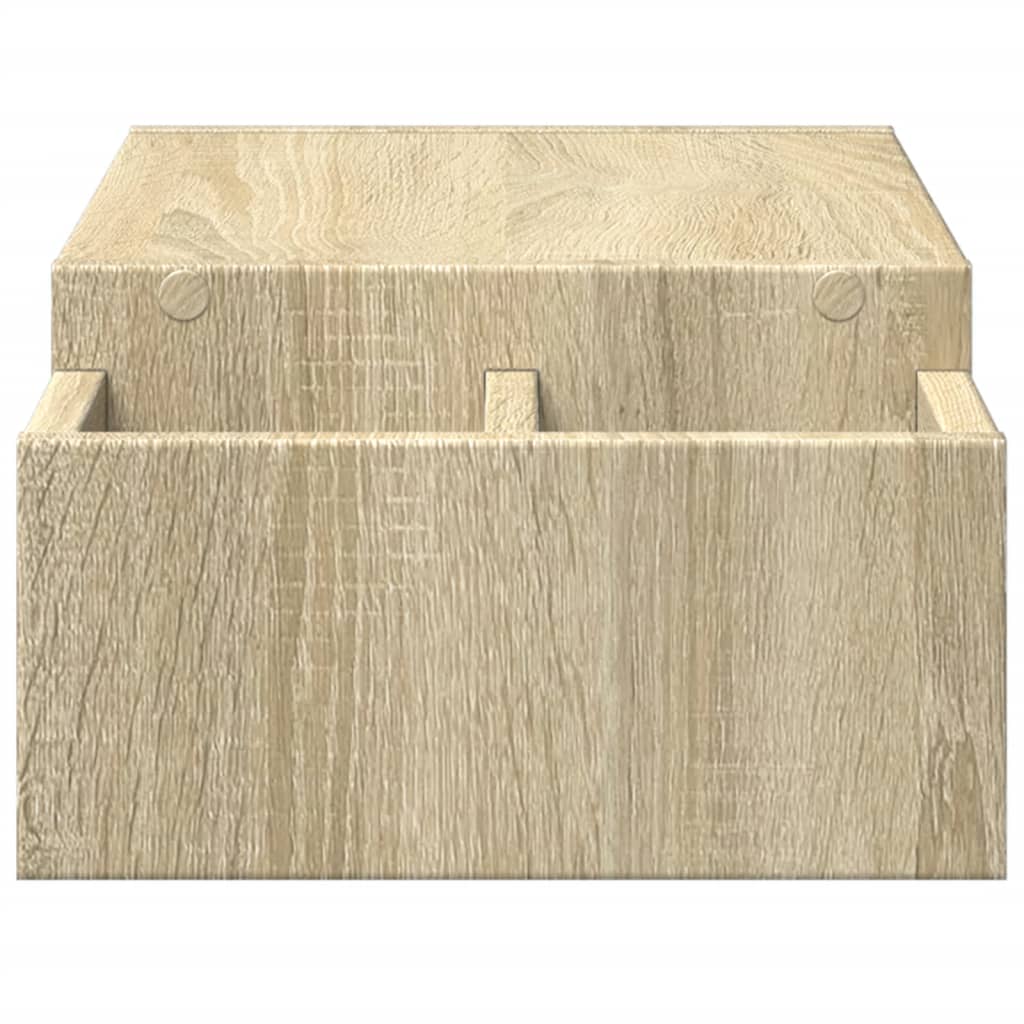 skærmholder med opbevaring 70x27x15cm konstrueret træ sonoma-eg