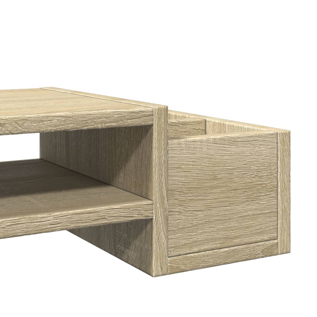 skærmholder med opbevaring 70x27x15cm konstrueret træ sonoma-eg