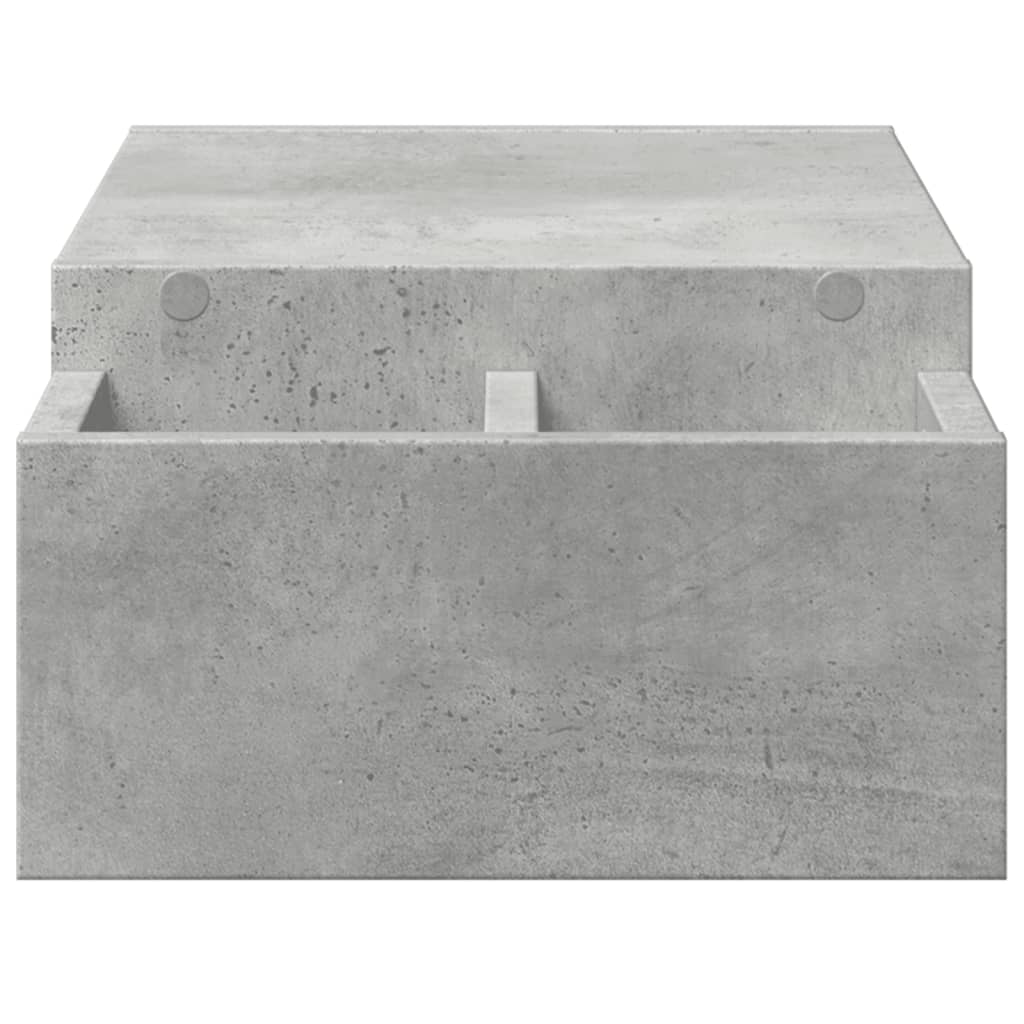 skærmholder med opbevaring 70x27x15 cm konstrueret træ betongrå