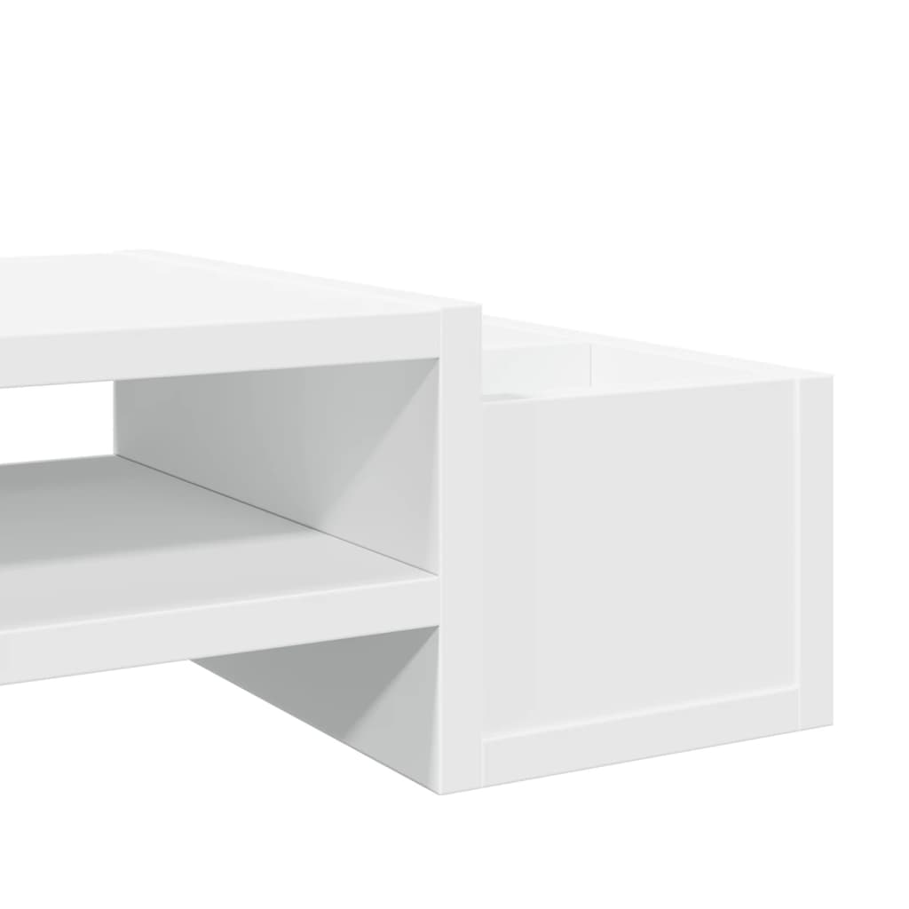 skærmholder med opbevaring 100x27x15 cm konstrueret træ hvid