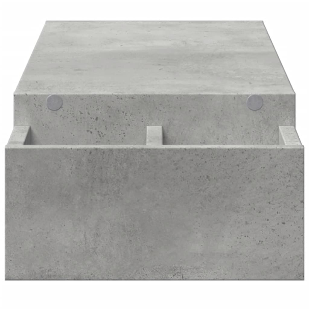 skærmholder med opbevaring 100x27x15cm konstrueret træ betongrå