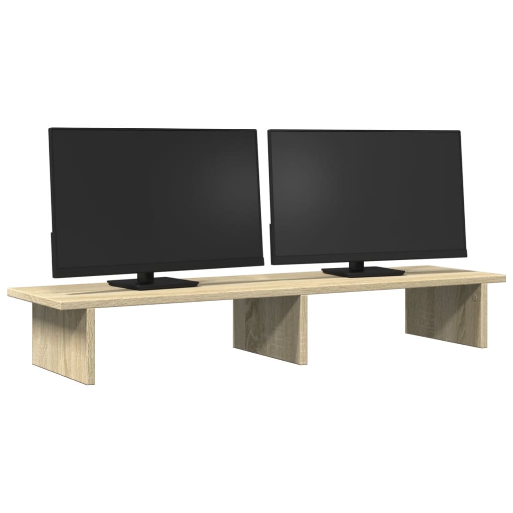 skærmstander 100x27x15 cm konstrueret træ sonoma-eg