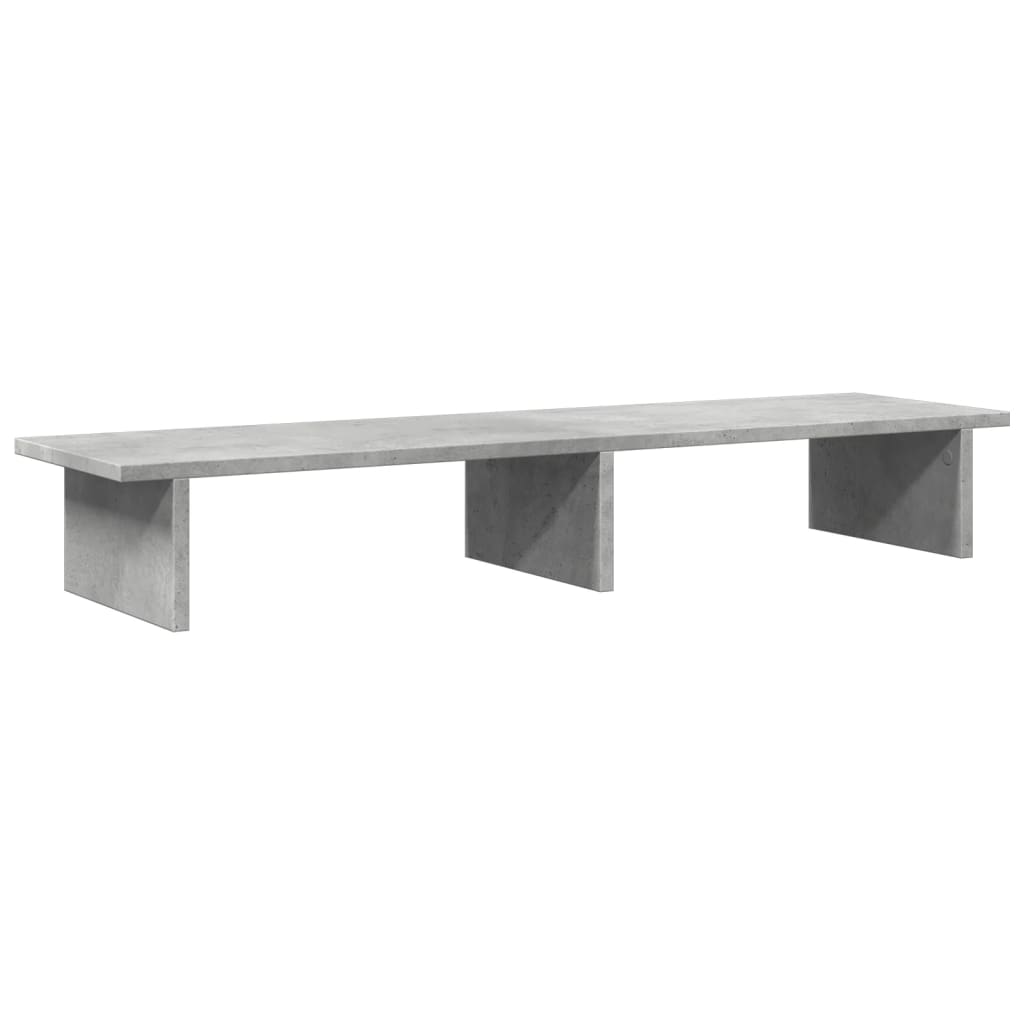 skærmstander 100x27x15 cm konstrueret træ betongrå