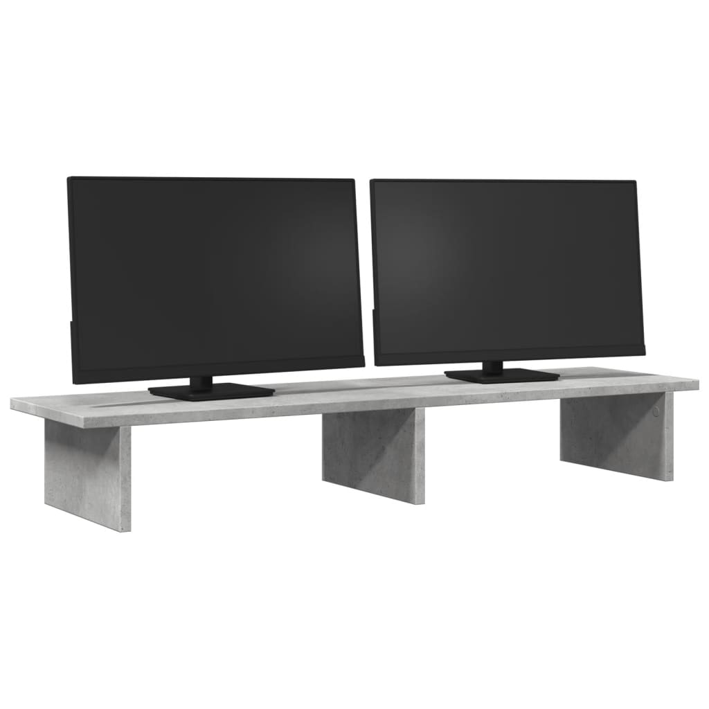 skærmstander 100x27x15 cm konstrueret træ betongrå