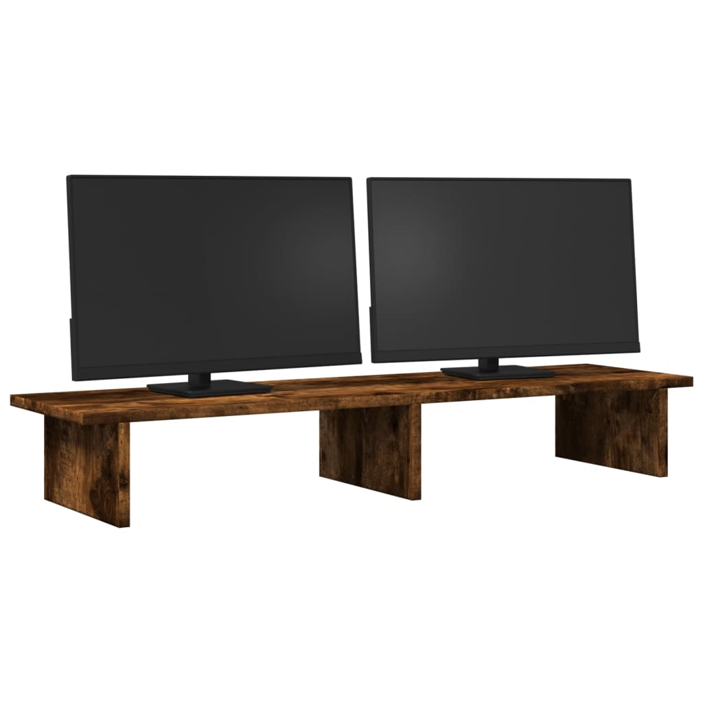 skærmstander 100x27x15 cm konstrueret træ røget egetræsfarve