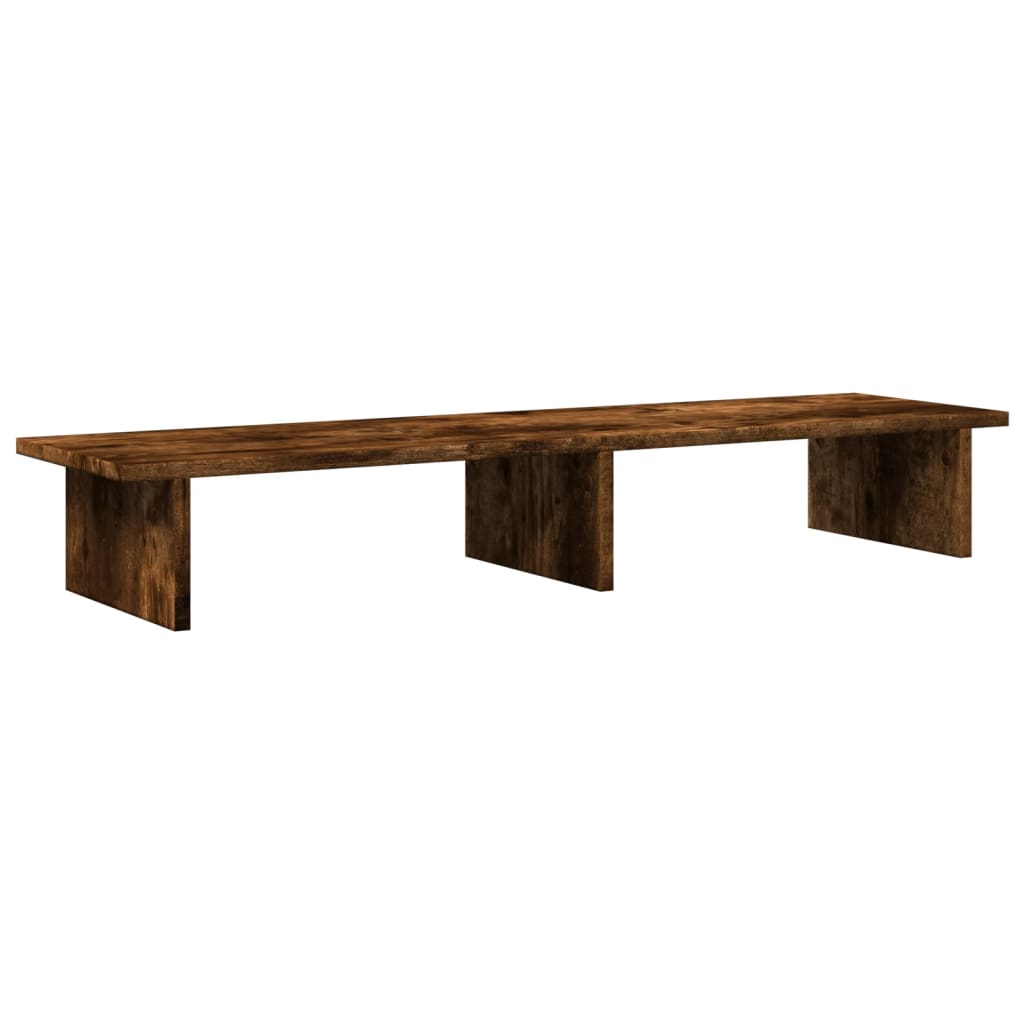 skærmstander 100x27x15 cm konstrueret træ røget egetræsfarve
