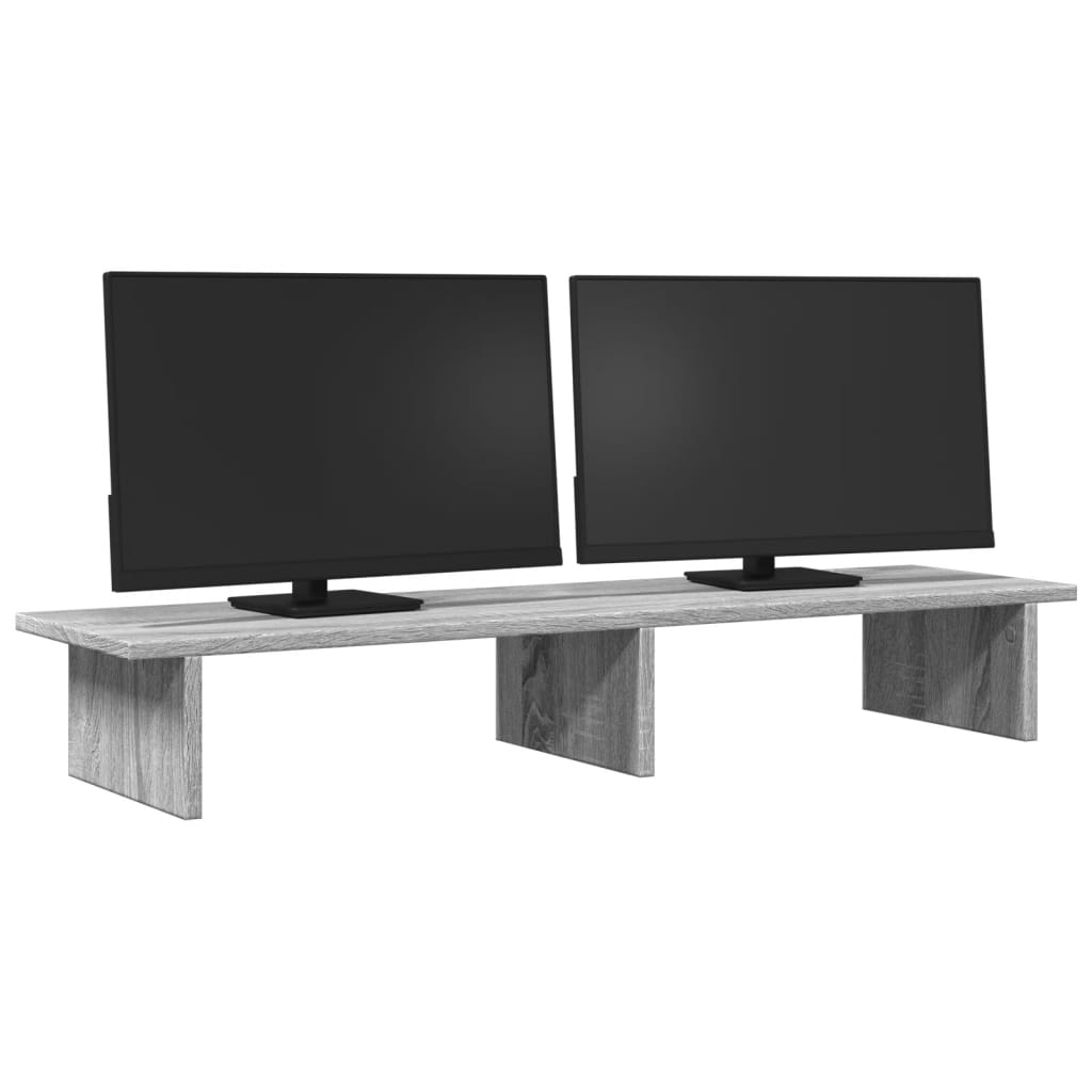 skærmstander 100x27x15 cm konstrueret træ grå sonoma-eg