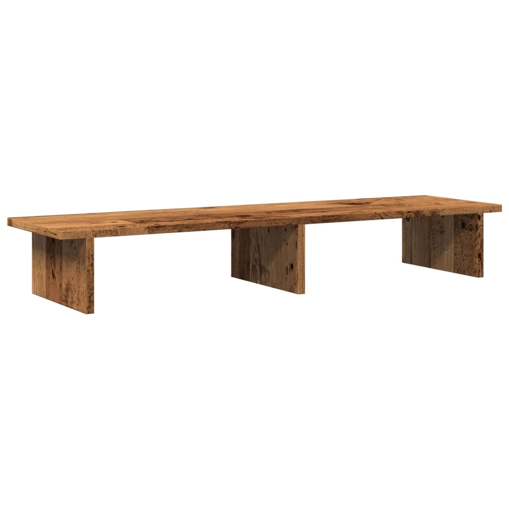 skærmholder 100x27x15 cm konstrueret træ gammelt trælook