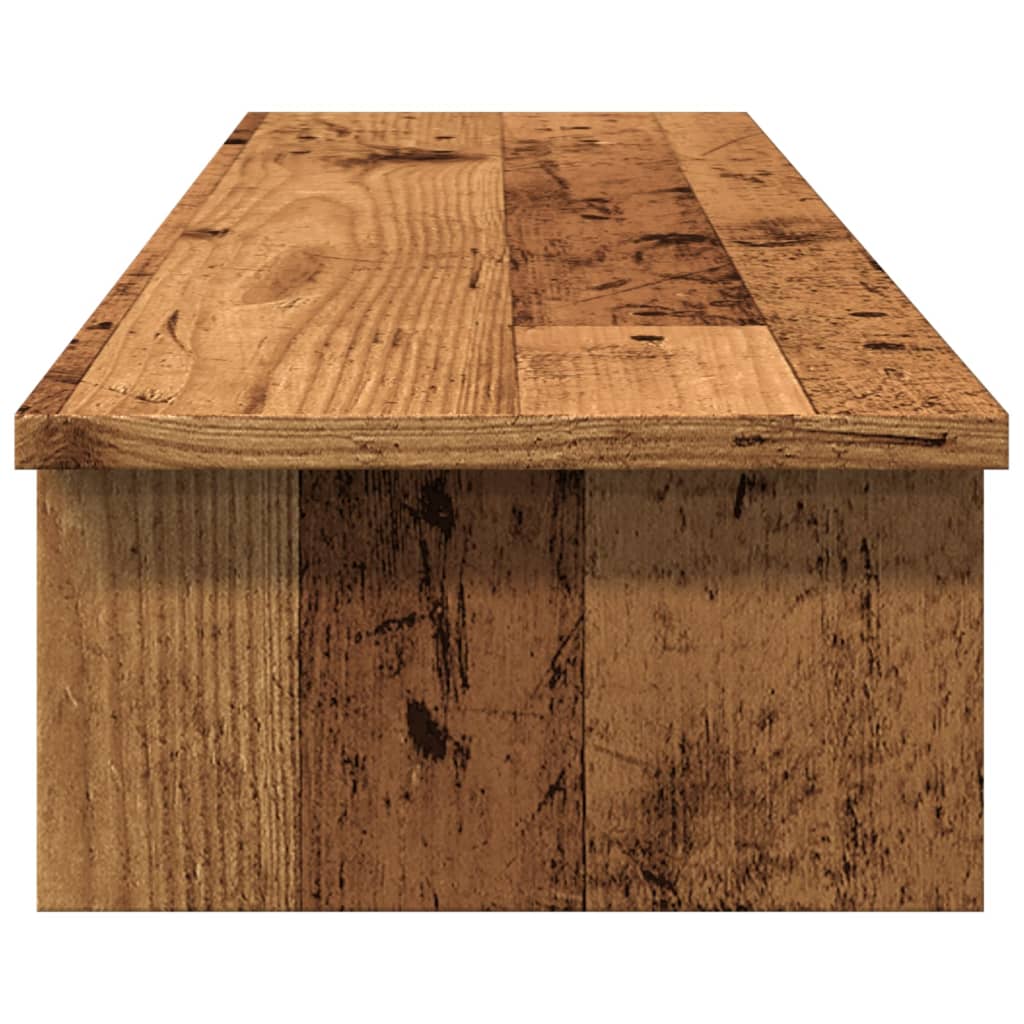 skærmholder 100x27x15 cm konstrueret træ gammelt trælook