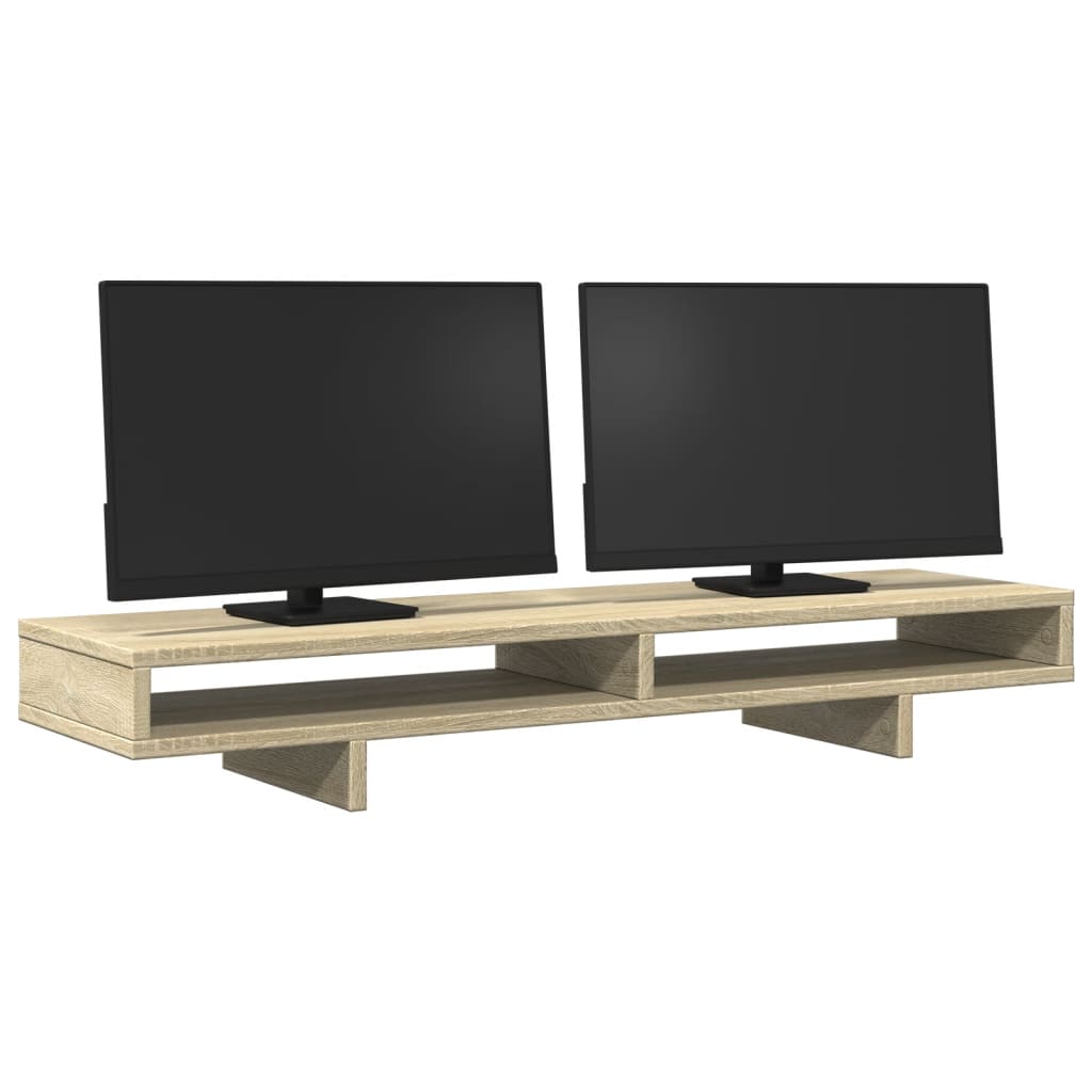 skærmstander 100x27x15 cm konstrueret træ sonoma-eg