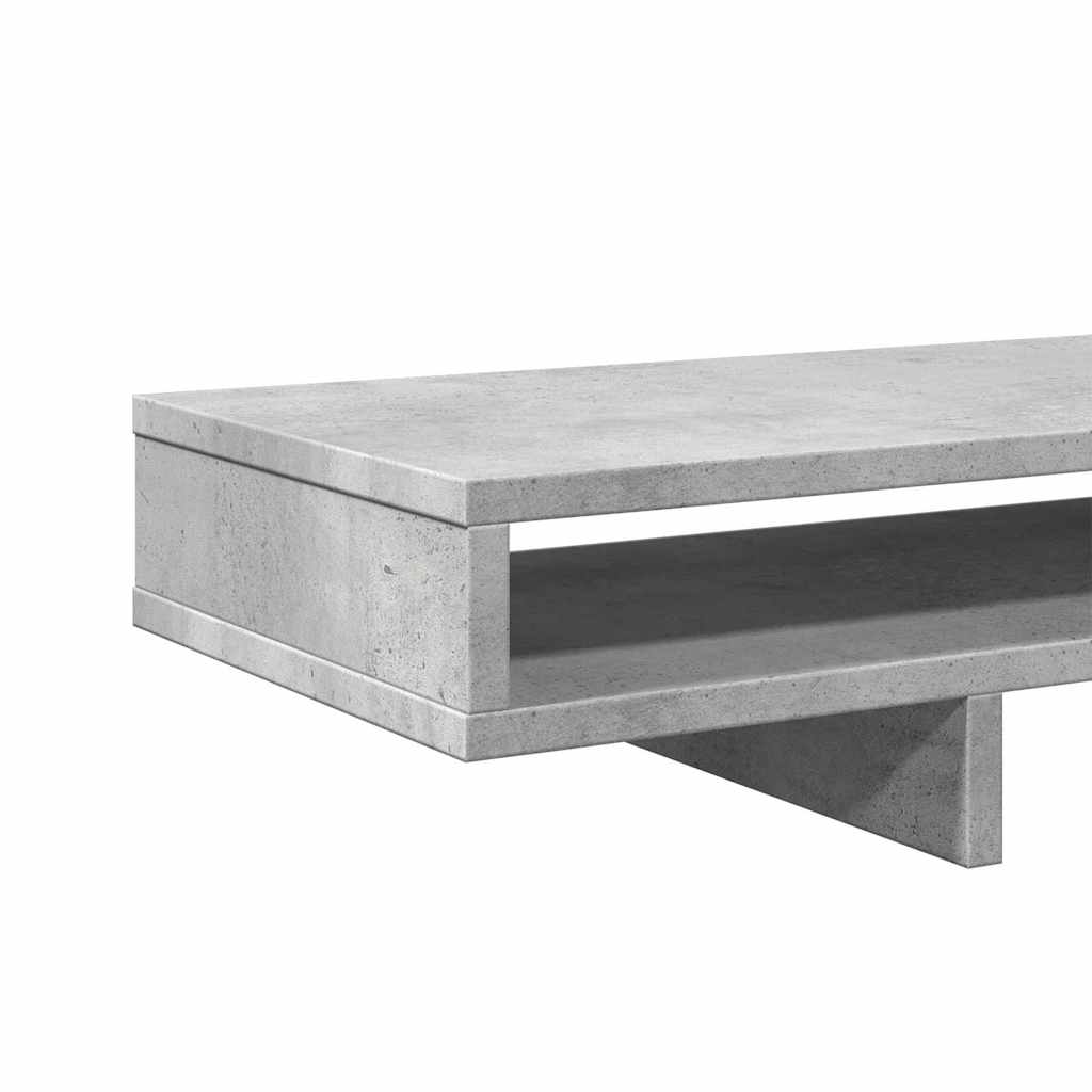 skærmstander 100x27x15 cm konstrueret træ betongrå