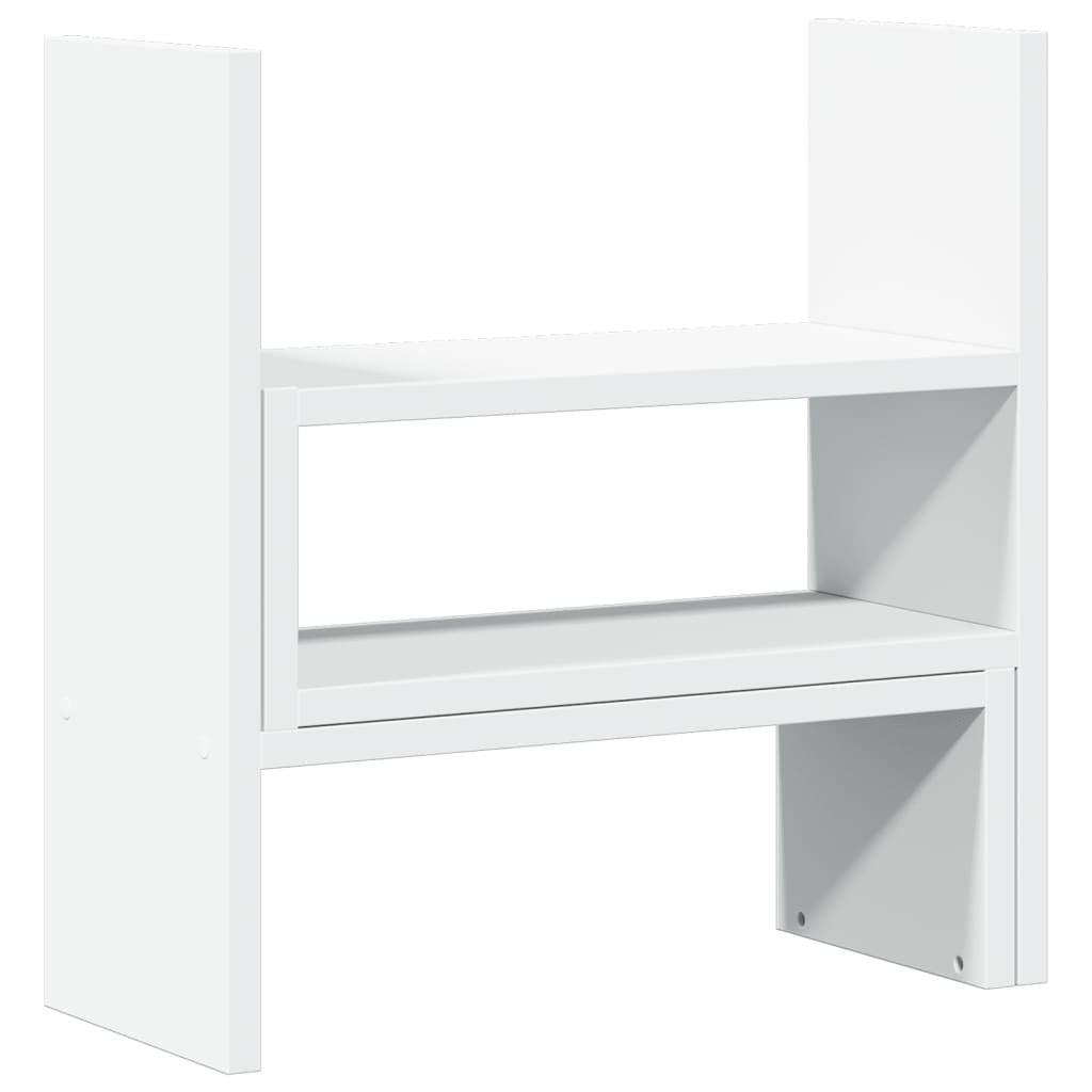 hylde til skrivebord 40x17x41 cm konstrueret træ hvid