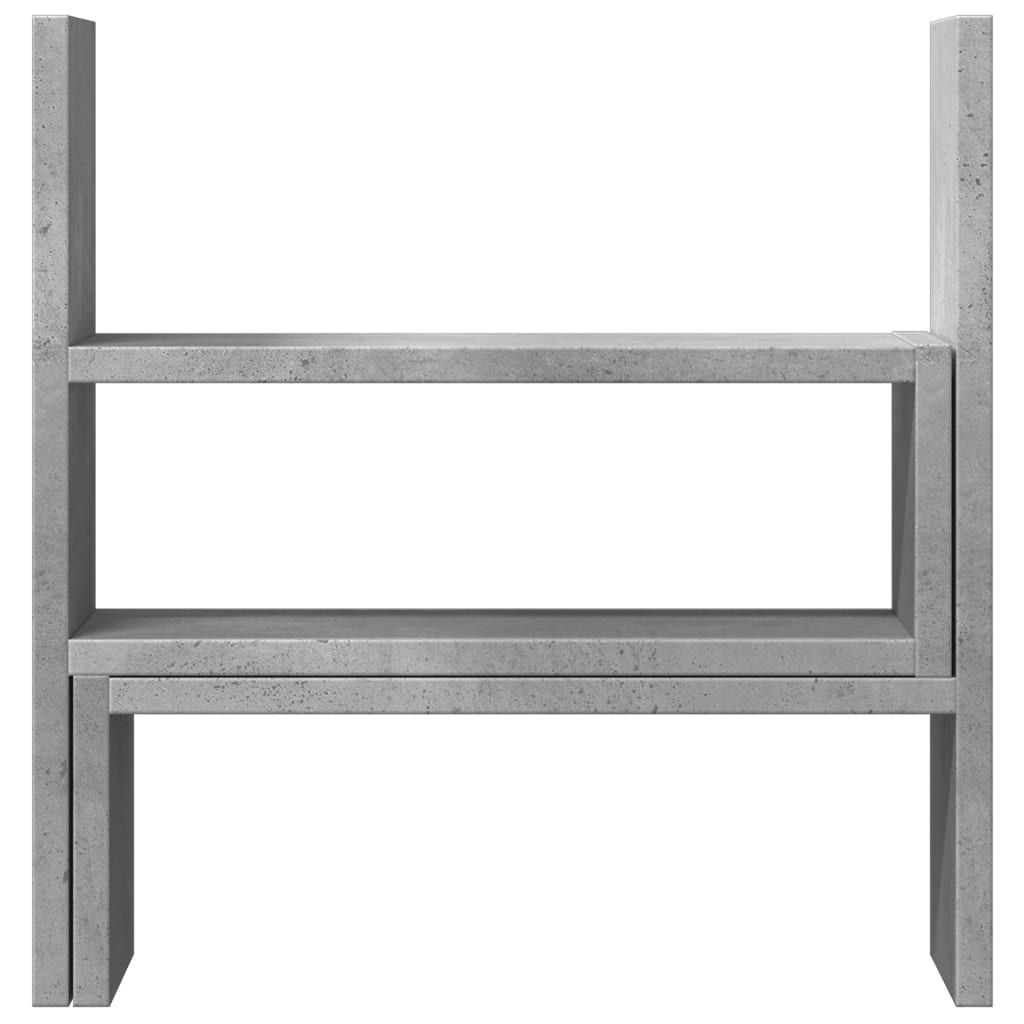 hylde til skrivebord 40x17x41 cm konstrueret træ betongrå