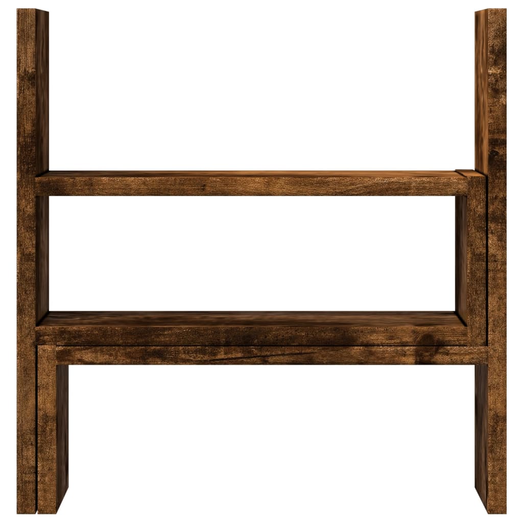 hylde til skrivebord 40x17x41 cm konstrueret træ røget eg