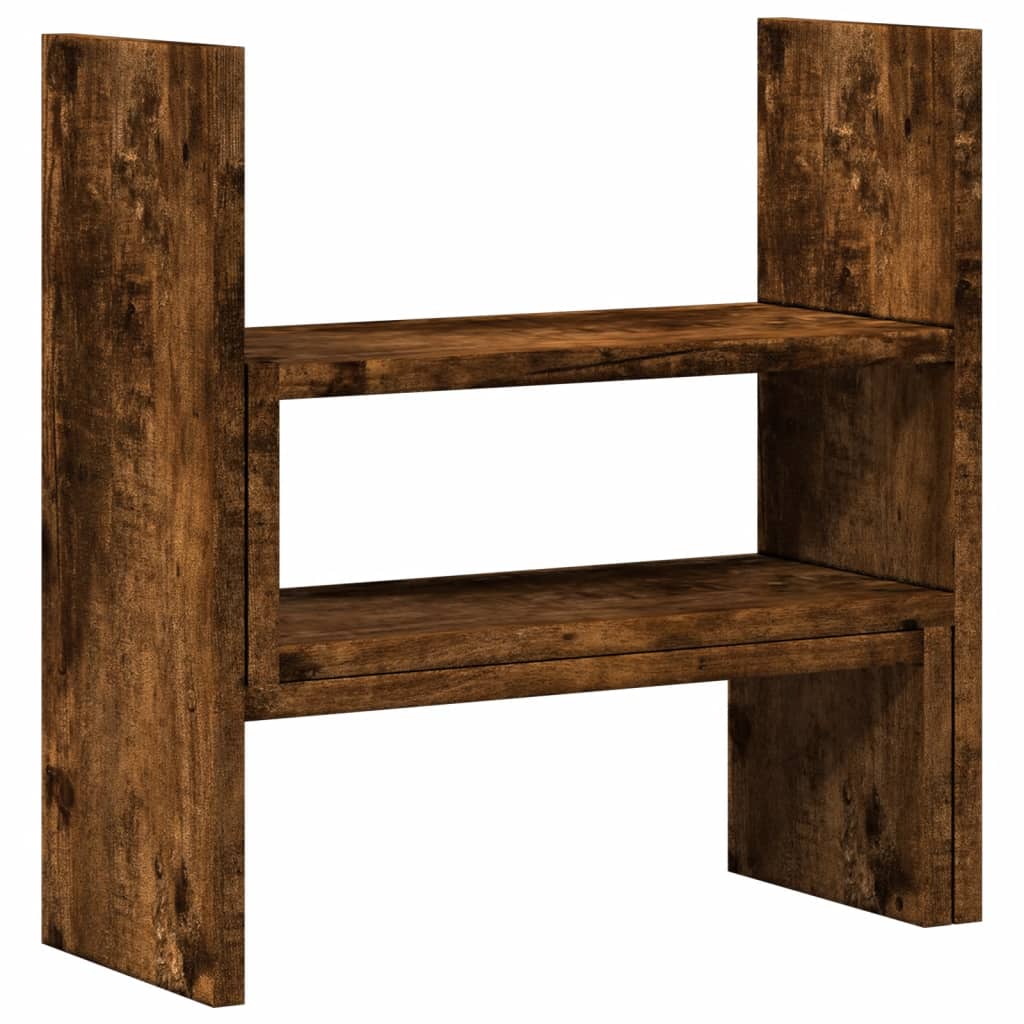 hylde til skrivebord 40x17x41 cm konstrueret træ røget eg