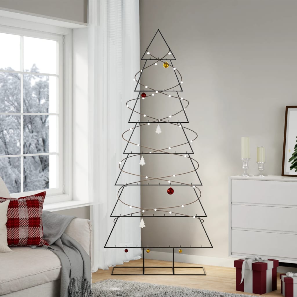 dekorationstræ 210 cm metal sort