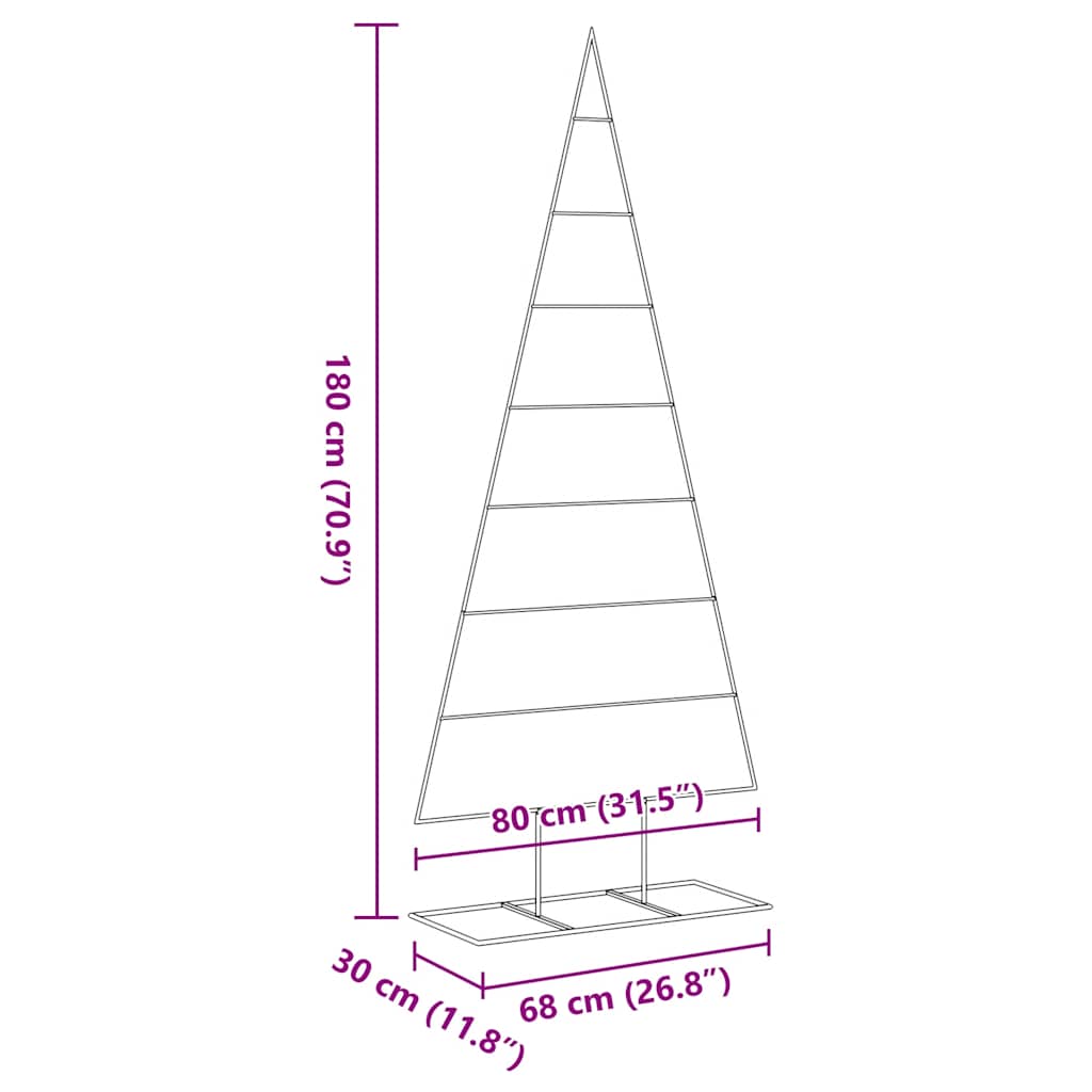 dekorativt juletræ 180 cm metal sort