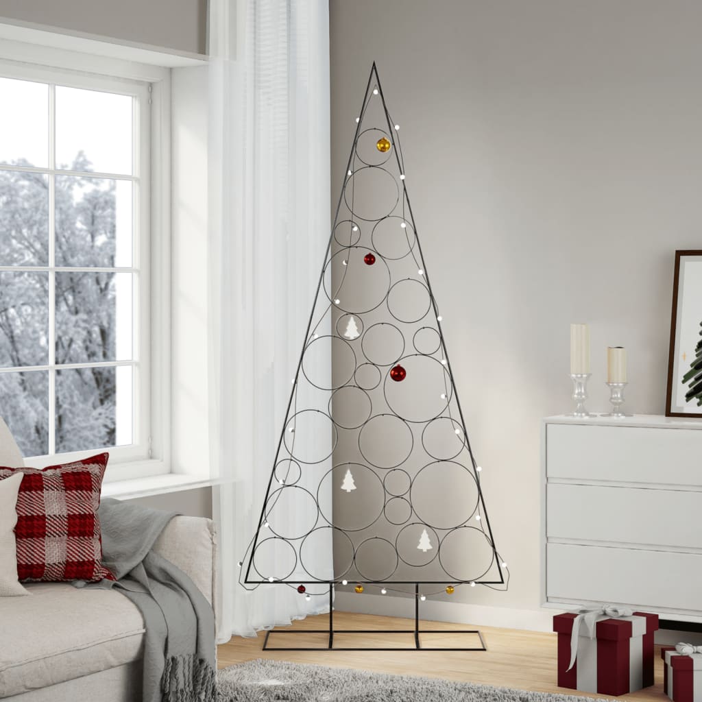 dekorationstræ 210 cm metal sort