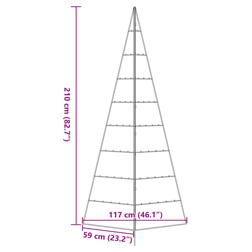 dekorationstræ 210 cm metal sort