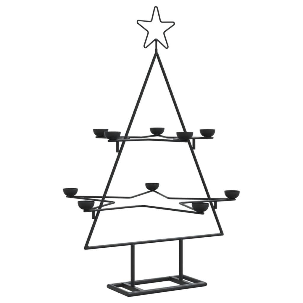 dekorativt juletræ 75 cm metal sort