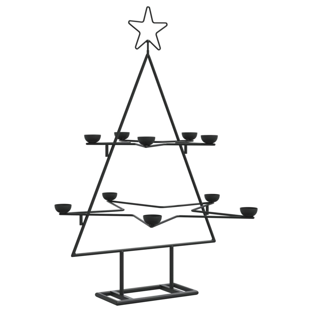 dekorativt juletræ 75 cm metal sort