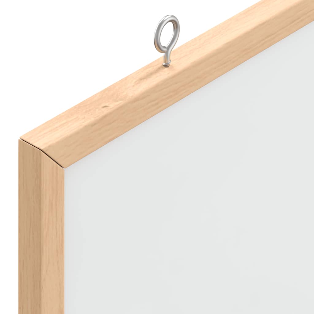 magnetisk whiteboardtavle med ramme i massivt fyrretræ 80x55 cm