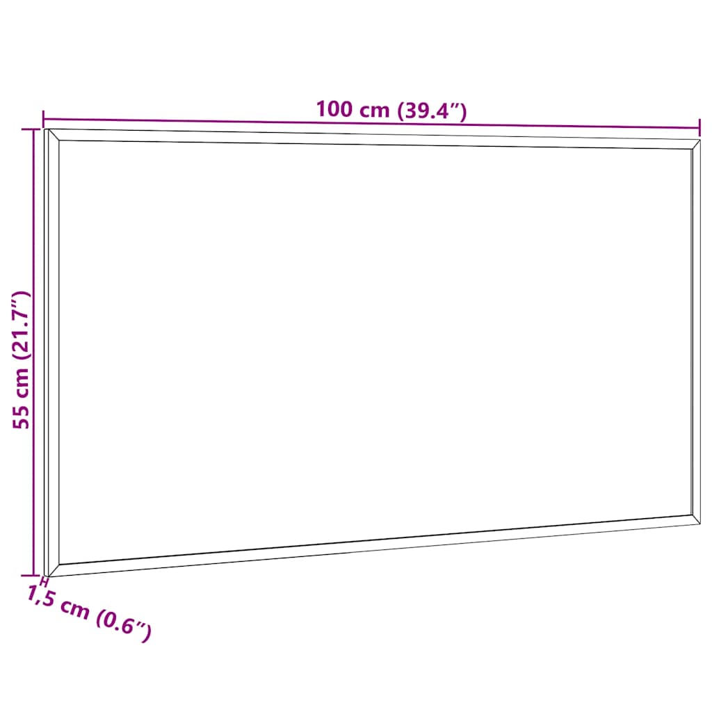 magnetisk whiteboardtavle med ramme i massivt fyrretræ 100x55 cm