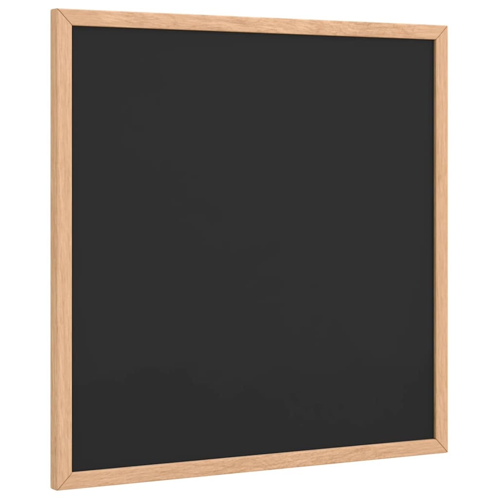 kridttavle med ramme af massivt fyrretræ 40x40 cm sort