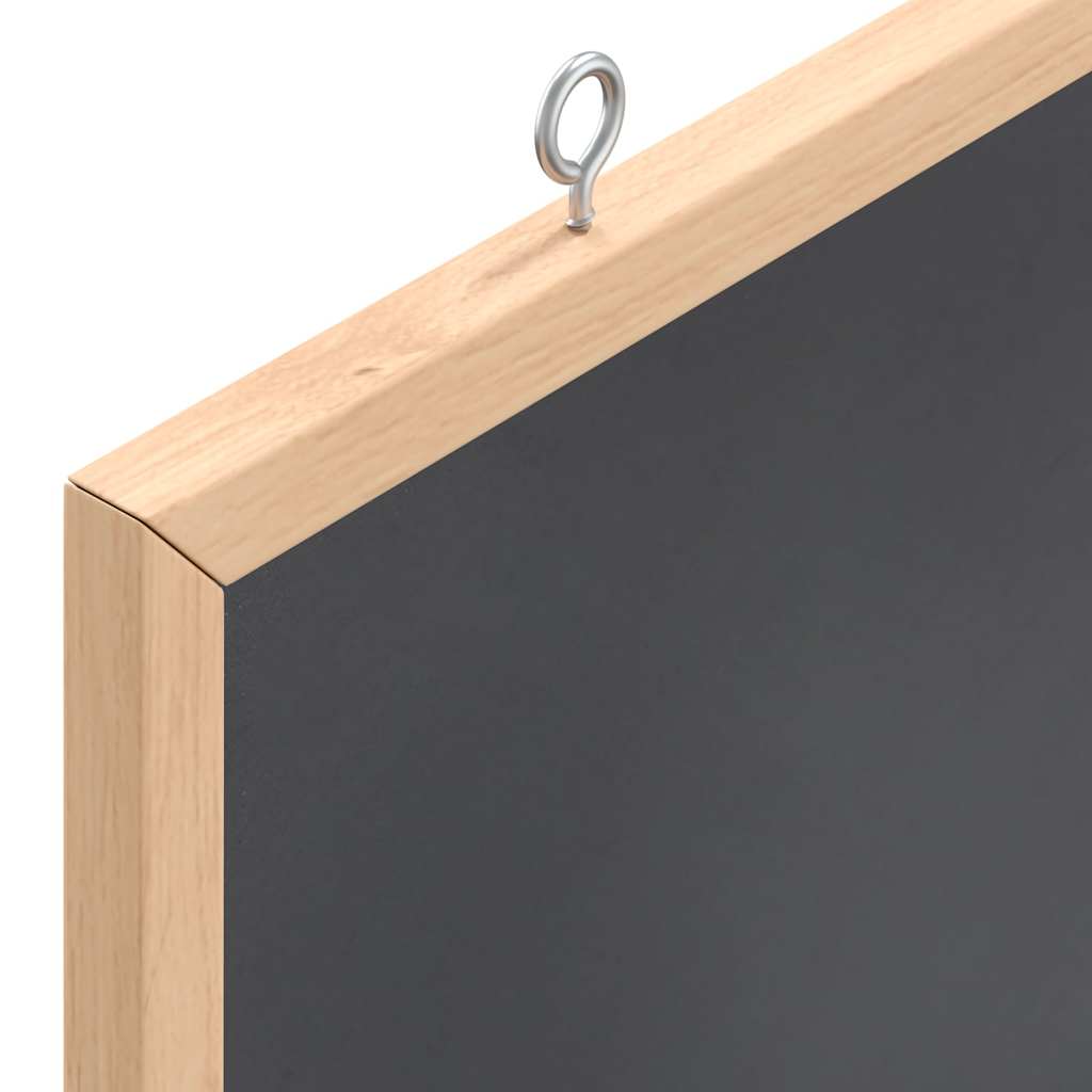 tavle med ramme af massivt fyrretræ sort 60x55 cm