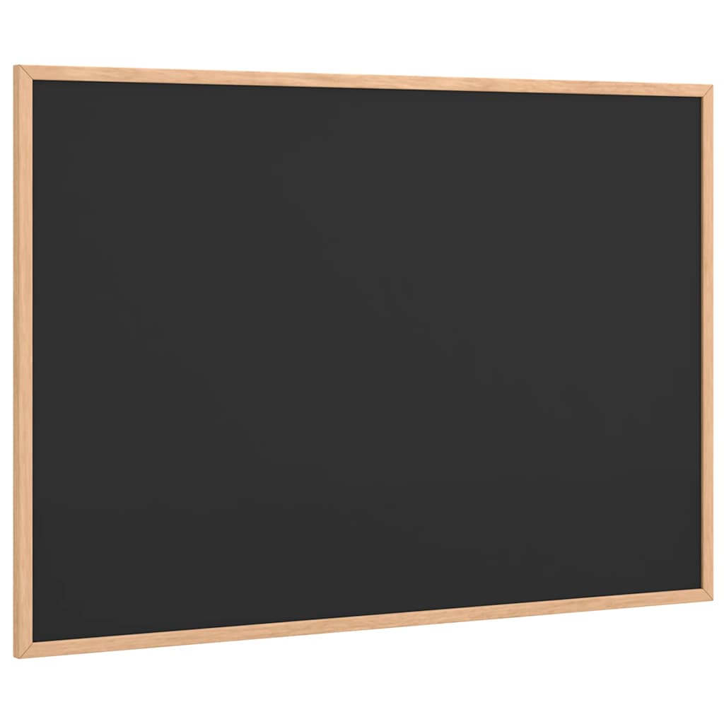 tavle med ramme af massivt fyrretræ sort 80x55 cm