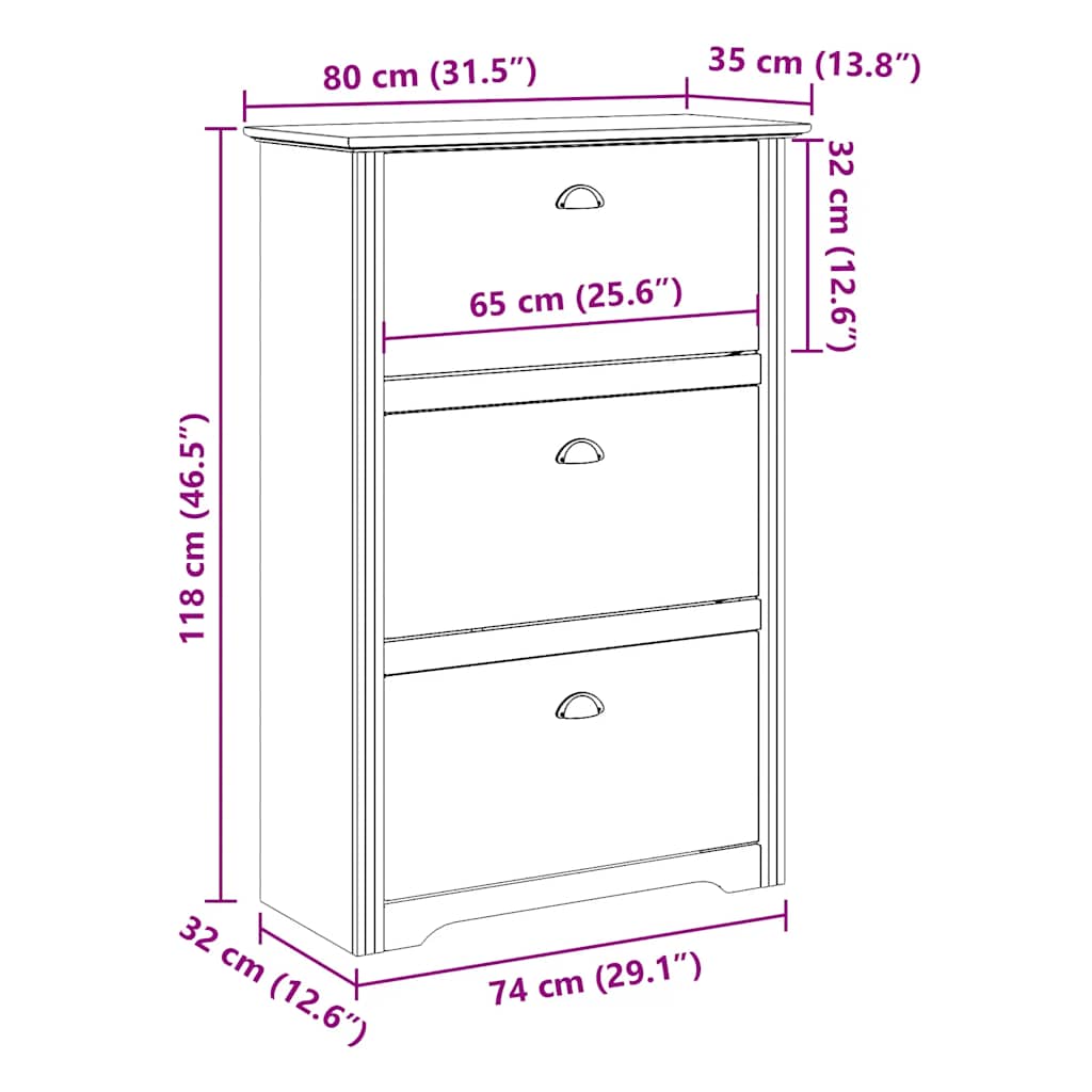 skoreol BODO 80x35x118 cm hvid