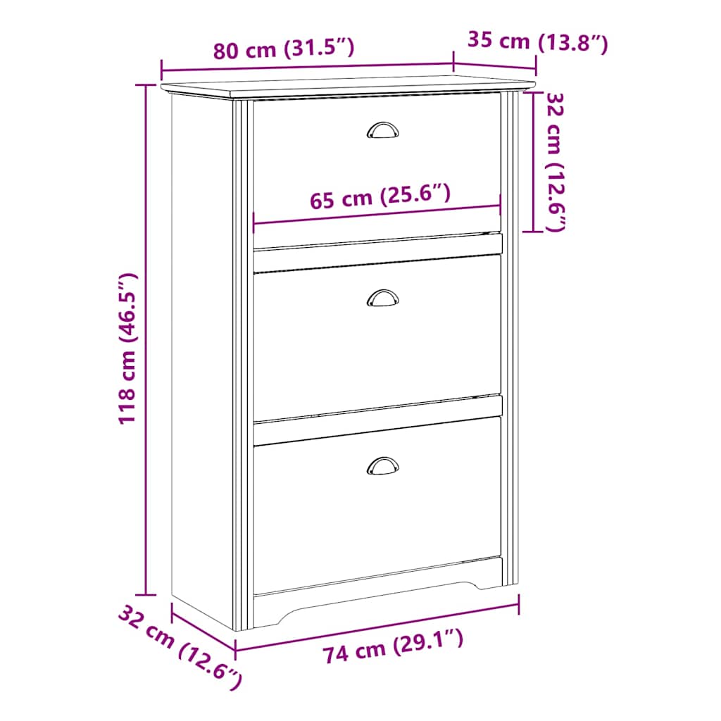 skoreol BODO 80x35x118 cm grå