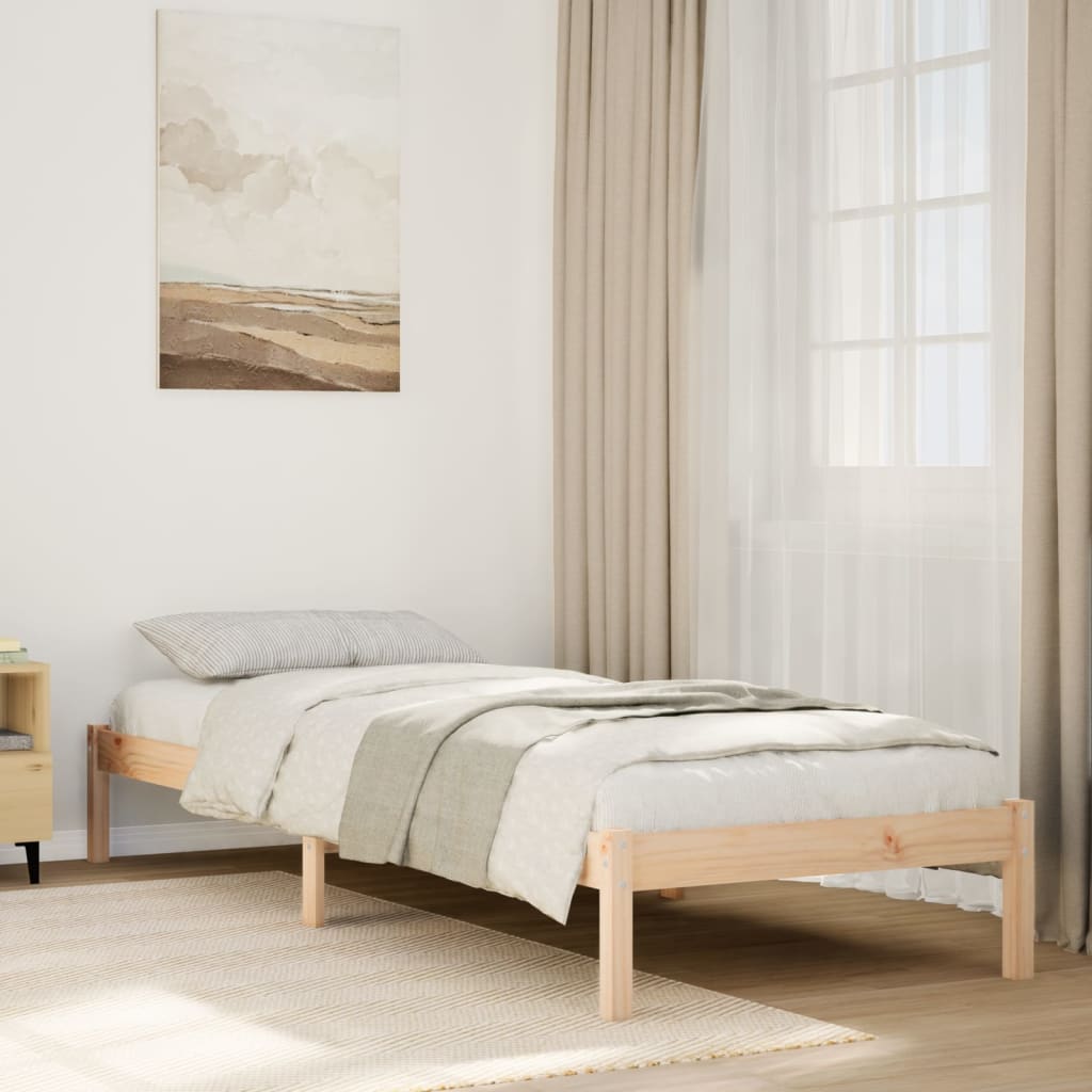 ekstra lang sengeramme uden madras 80x210 cm massivt fyrretræ