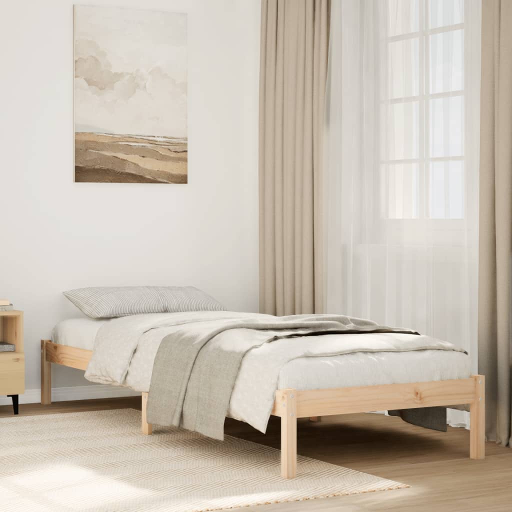 ekstra lang sengeramme uden madras 100x210 cm massivt fyrretræ