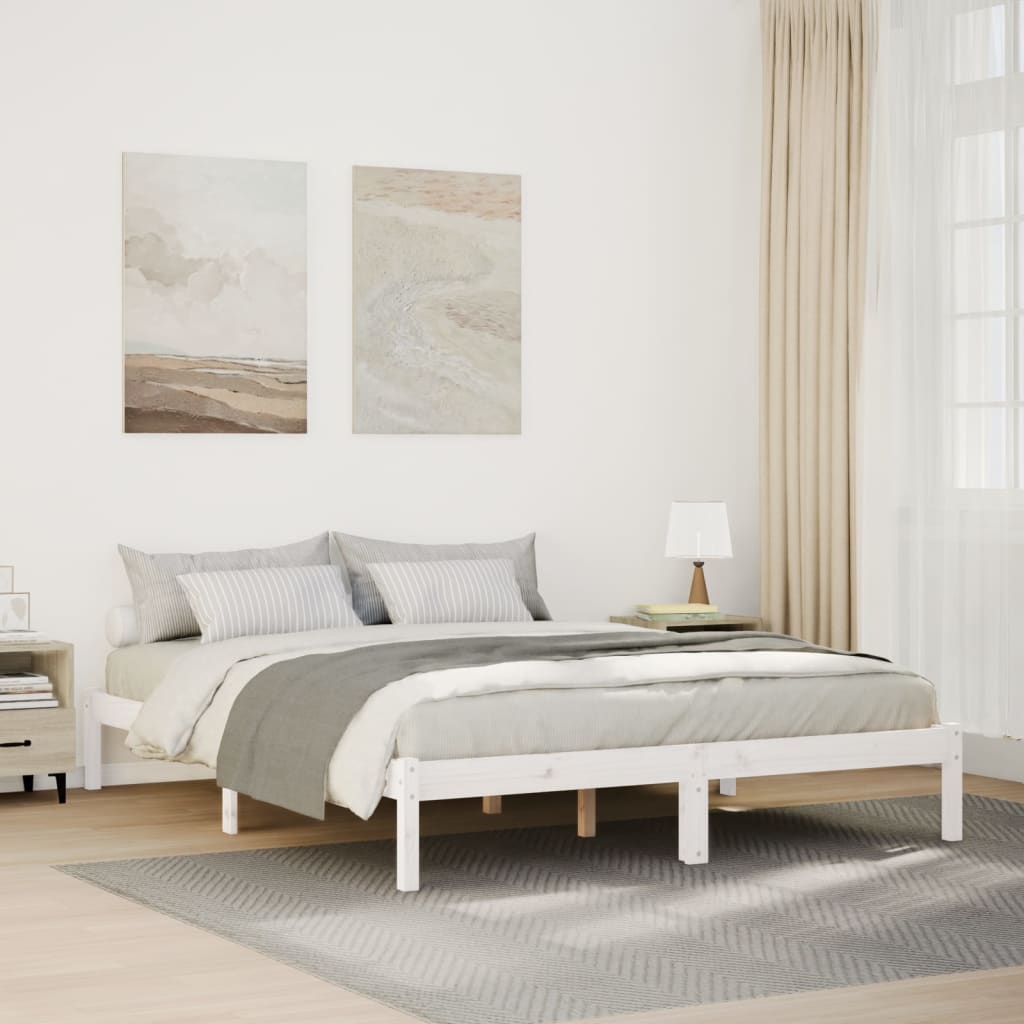 ekstra lang sengeramme uden madras 160x210 cm massivt fyrretræ