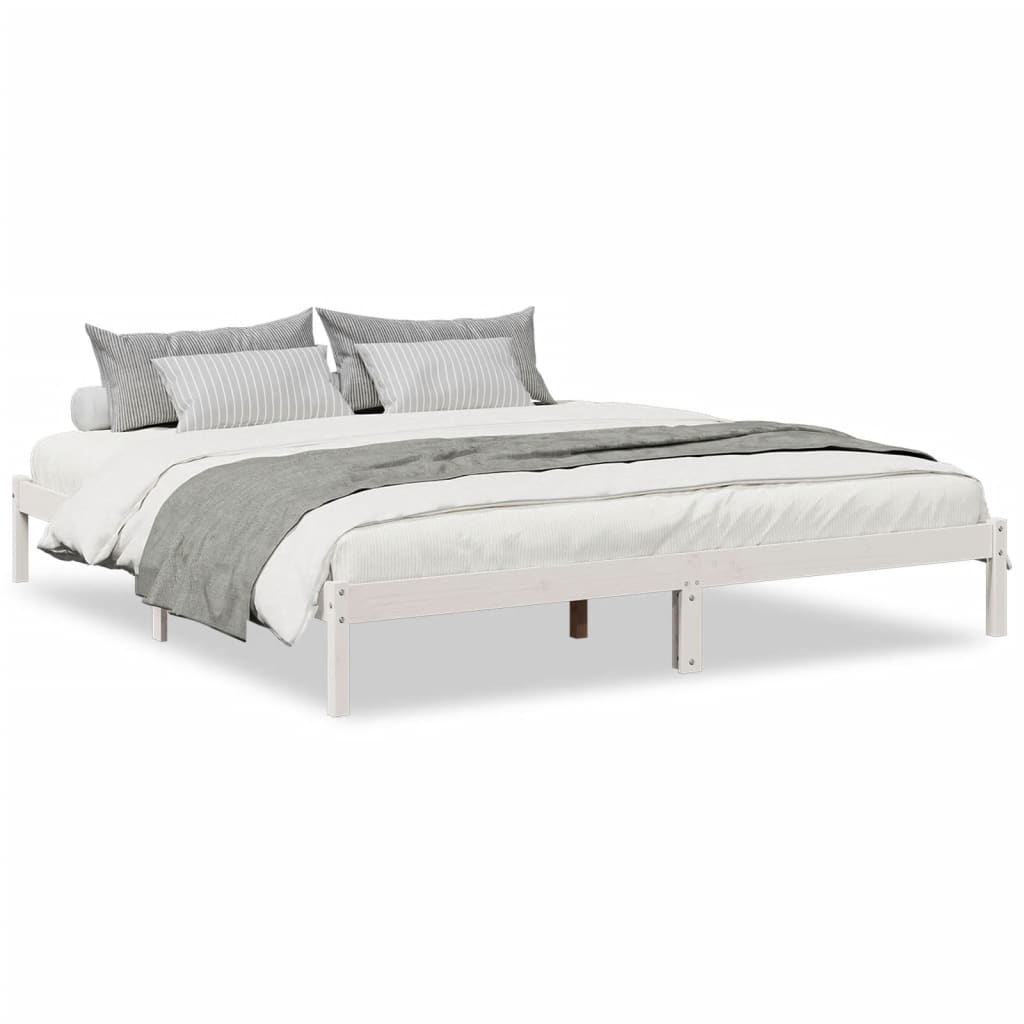 ekstra lang sengeramme uden madras 200x210 cm massivt fyrretræ