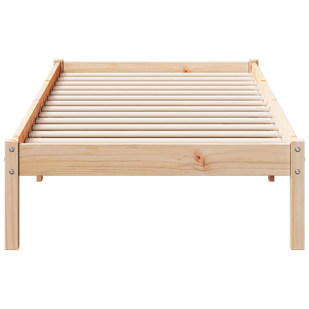 ekstra lang sengeramme uden madras 80x220 cm massivt fyrretræ